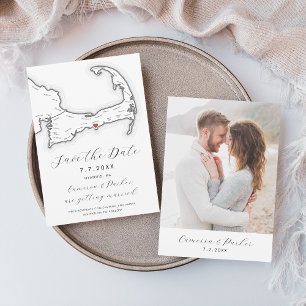 Hyannis MA Cape Cod Karte Schwarz-Weiß Hochzeit