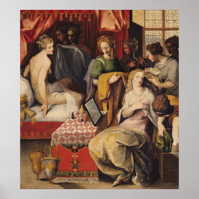 Hyante und Climene an der Toilette Poster (Vorne)