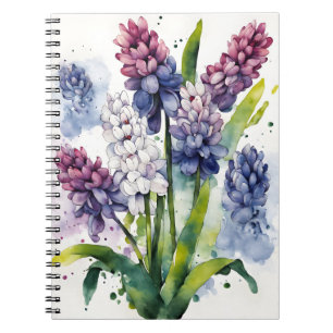 Hyazinthe - Aquarellblumen Notizblock