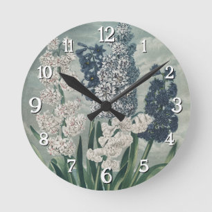 Hyazinthen (1807) - Exquisite Vintage botanische Runde Wanduhr
