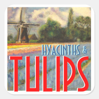 Hyazinthen und Tulips Quadratischer Aufkleber