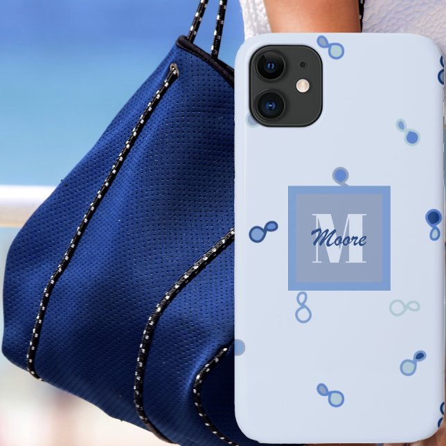 Hybrid Paisley lose in Blue Ombre Case-Mate iPhone Hülle (Hybrid Paisley Loosely Scattered in Blue Ombre Case-Mate iPhone Case by Leapfroglisics Shop)