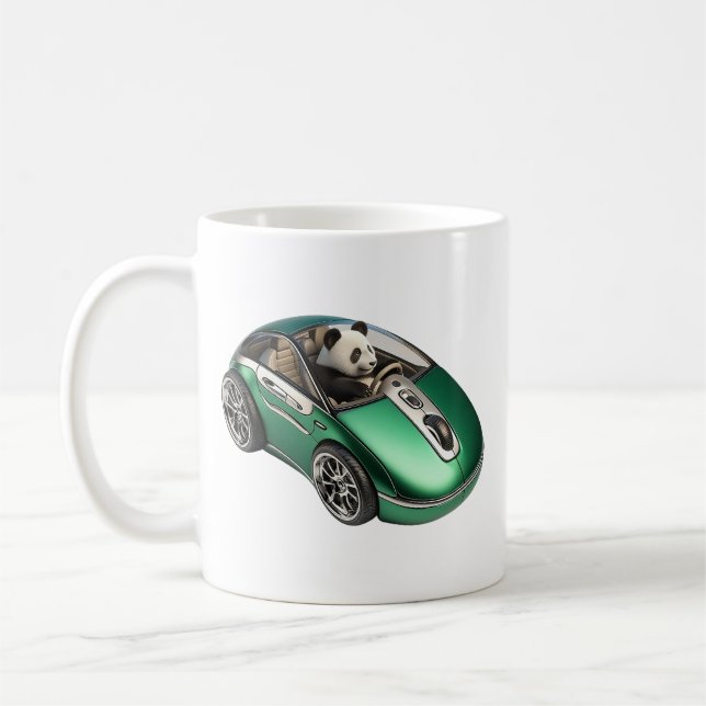Hybrid-PC-Mauswagen mit Panda-Treiber Kaffeetasse (Links)