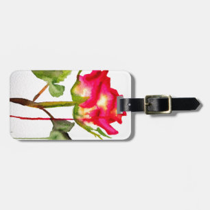 Hybrid Tee Rose Aquarell Moderne Blume Kunst Gepäckanhänger