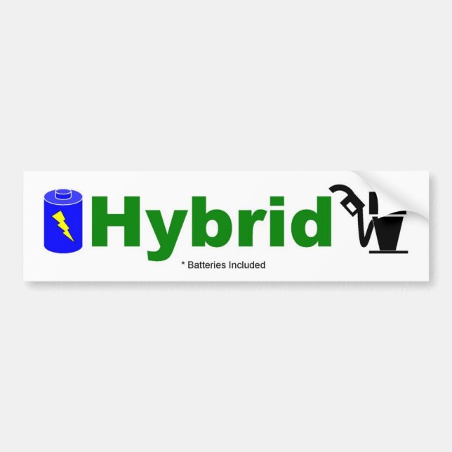 HYBRIDE bunte Pumpe und Batterie eingeschlossen Autoaufkleber (Vorne)