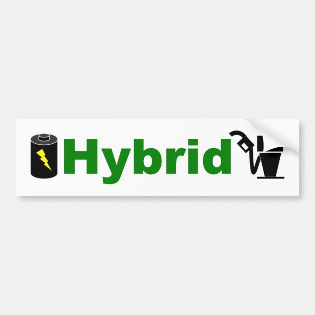 HYBRIDE grüne Batterie und Pumpe Autoaufkleber (Vorne)