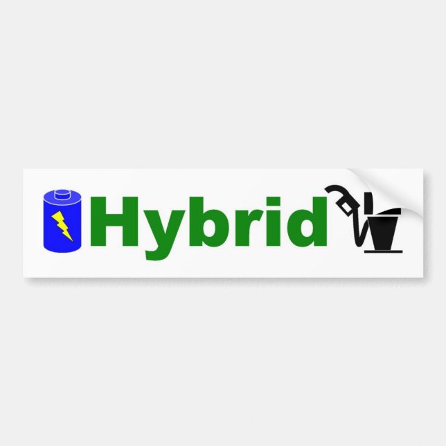 HYBRIDE grüne Pumpe und Batterie Autoaufkleber (Vorne)