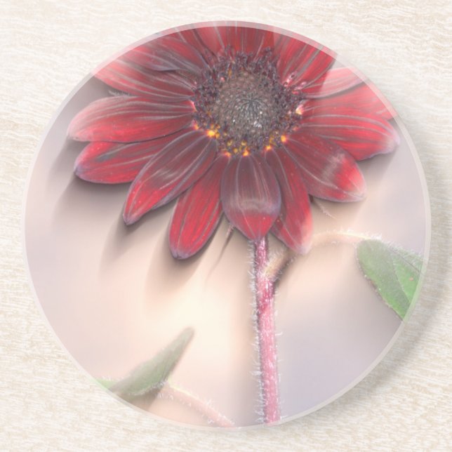 Hybride Sonnenblume im Wind Getränkeuntersetzer (Vorne)