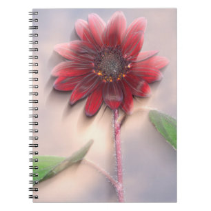 Hybride Sonnenblume im Wind wehend Notizblock