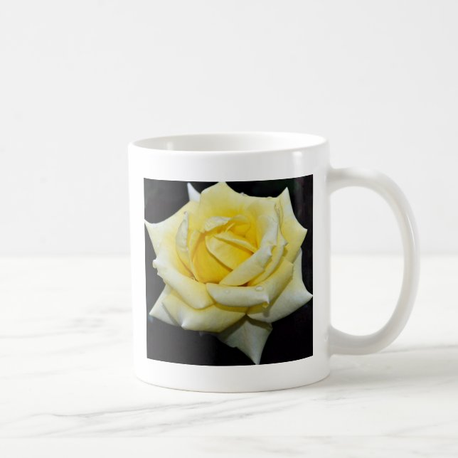 Hybride weiße Blumen Tee-Rosen-"Helmut Schmidt" Kaffeetasse (Rechts)