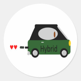 Hybridfahrzeug Runder Aufkleber