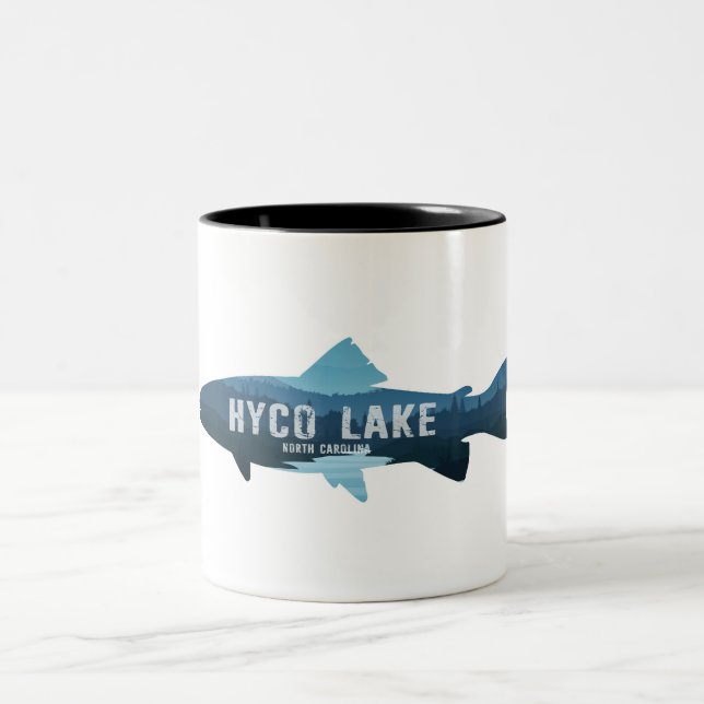 Hyco Lake North Carolina Fish Zweifarbige Tasse (Mittel)