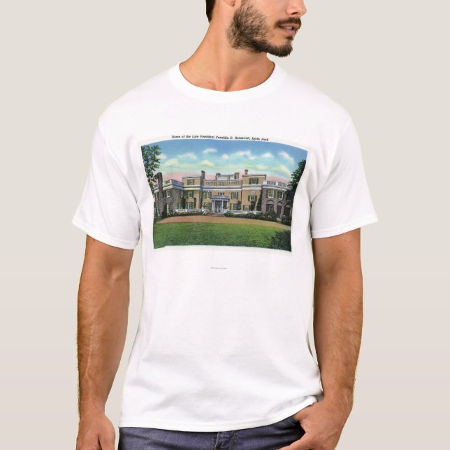 Hyde Park Ansicht von Villa Präsidenten-FDRS T-Shirt (Vorderseite)