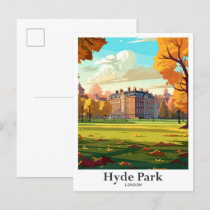 Hyde Park London England Travel Illustration Postkarte