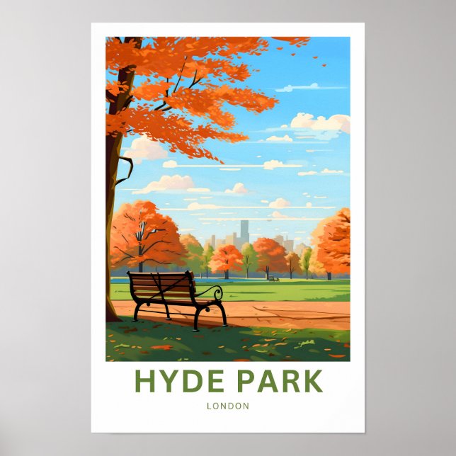 Hyde Park London Travel Print Poster (Vorne)