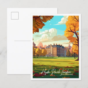 Hyde Park London Vintage-Illustration Postkarte
