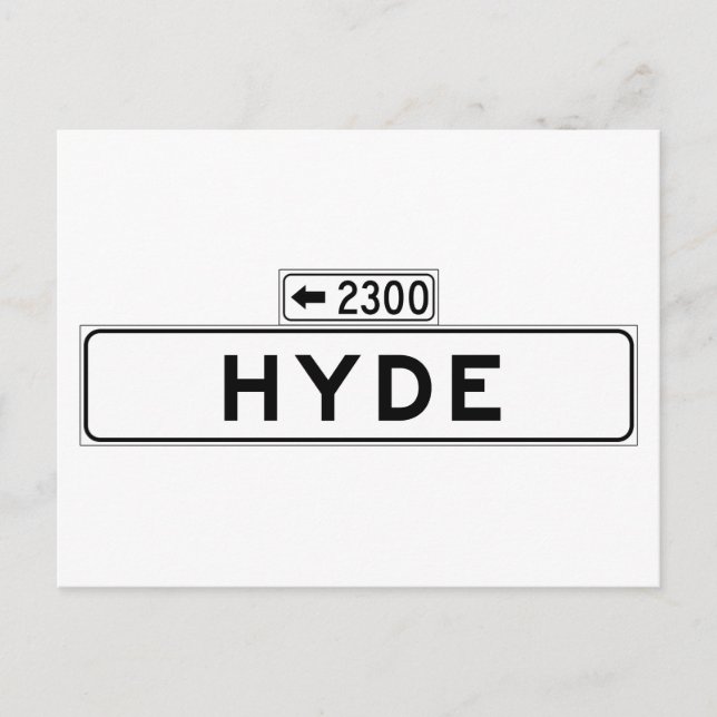 Hyde St., San Francisco Street Sign Postkarte (Vorderseite)