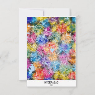 Hyderabad India City Map Dankeskarte
