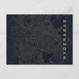 Hyderabad Indien Stadtplan Minimales Design Postkarte