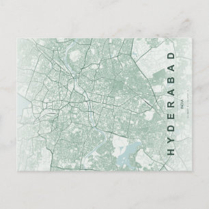 Hyderabad Indien Stadtplan Minimales Design Postkarte