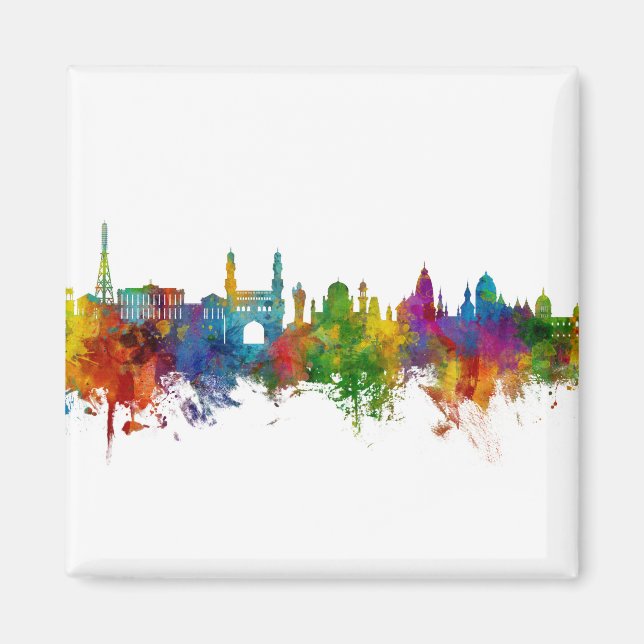 Hyderabad Skyline Indien Magnet (Vorne)