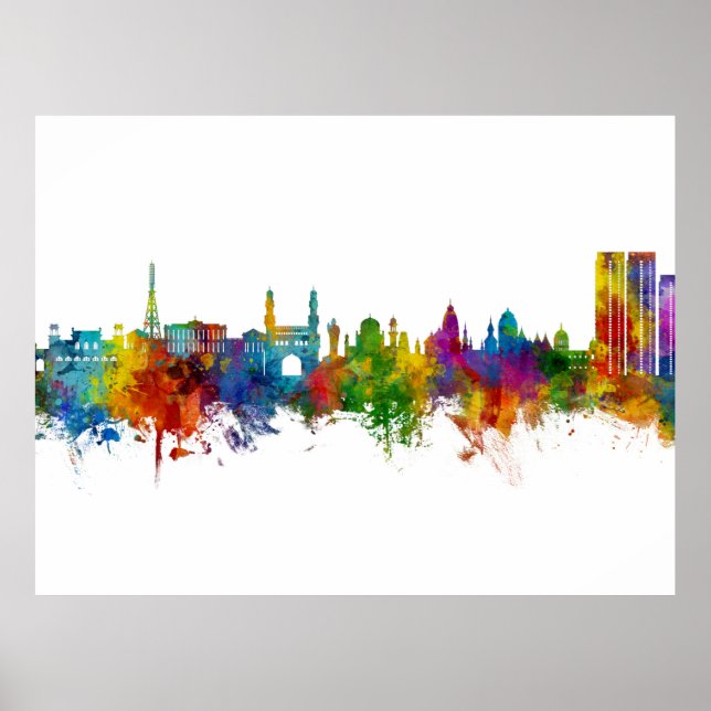 Hyderabad Skyline Indien Poster (Vorne)