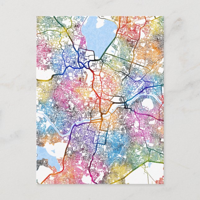 Hyderabad Telangana Map Postkarte (Vorderseite)