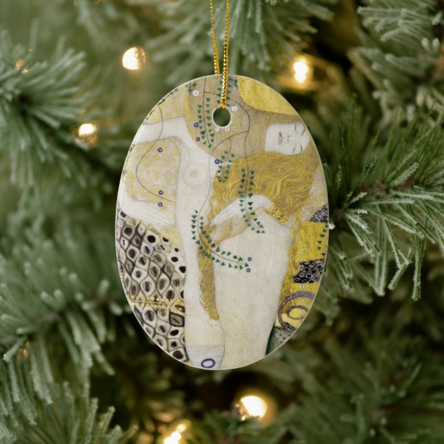 Hydra (alias Water Serpents I) von Gustav Klimt Keramik Ornament (Baum)