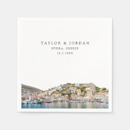 Hydra Greece Wedding Paper Cocktail Napkin Serviette