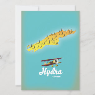 Hydra Griechenland Retro-Karte