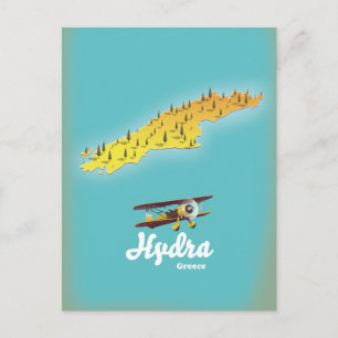 Hydra Griechenland Retro-Karte Postkarte