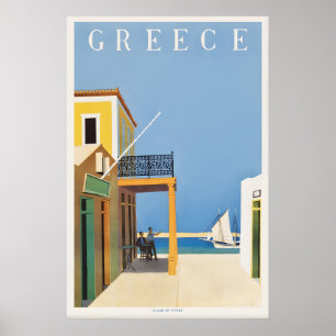 Hydra Griechenland Vintage Reiseposter Mittelmeer Poster