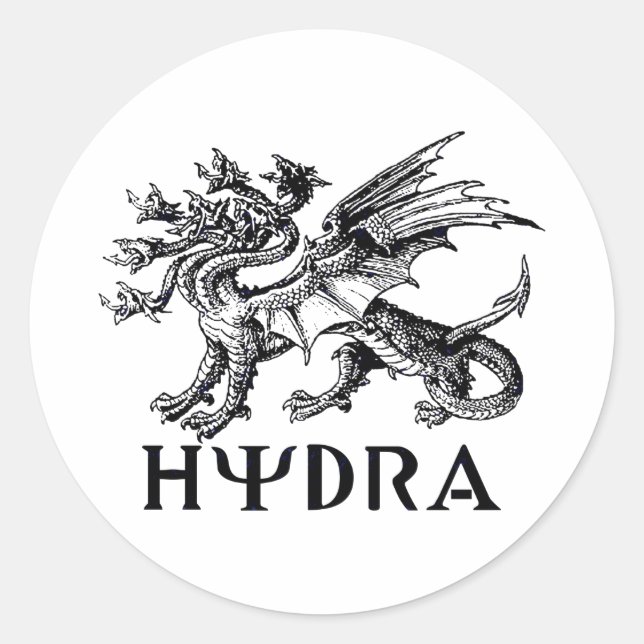 Hydra Runder Aufkleber (Vorderseite)