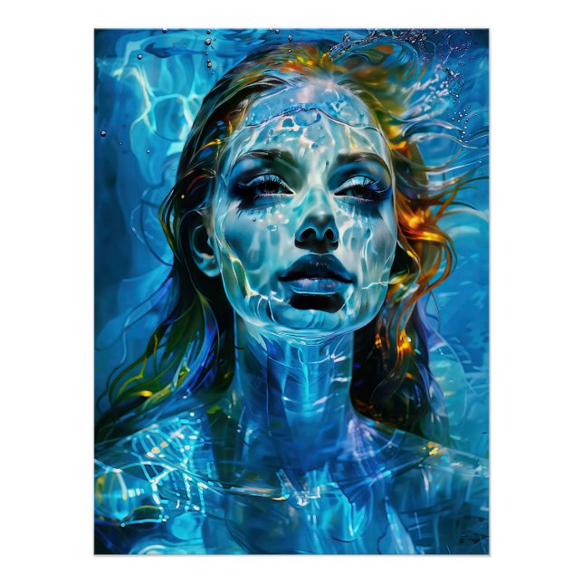 "Hydralea" - Unterwasser-Maus in Bewegung Poster (Vorderseite)