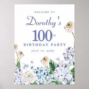 Hydrangea 100. Geburtstag zum digitalen Download - Poster