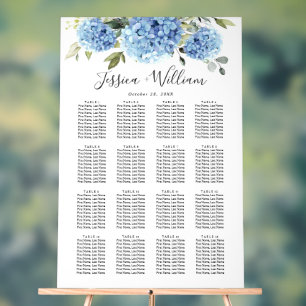 Hydrangea 16 Tables SITZENCHART Akryllisches Zeich Acrylschild