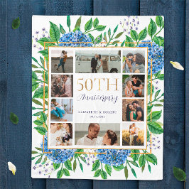 Hydrangea 50-jähriges individuelles FotoCollage Fleecedecke