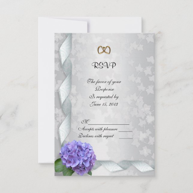 Hydrangea-Antwortkarte RSVP Karte (Vorderseite)