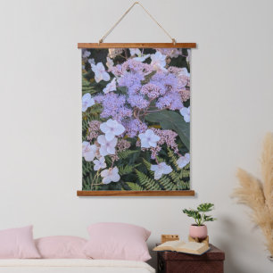 Hydrangea Aspera Blume Floral Wandteppich Mit Holzrahmen