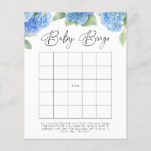Hydrangea Baby Bingo Baby Showspiele