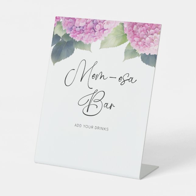 Hydrangea Baby Shower Mama-osa-Bar Sockelschild (Vorderseite)