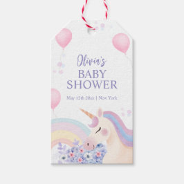 Hydrangea Balloon Rainbow Unicorn Babydusche Geschenkanhänger