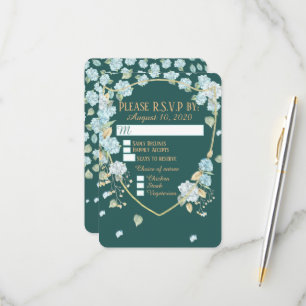 Hydrangea bei Mondlicht-RSVP-Karten RSVP Karte