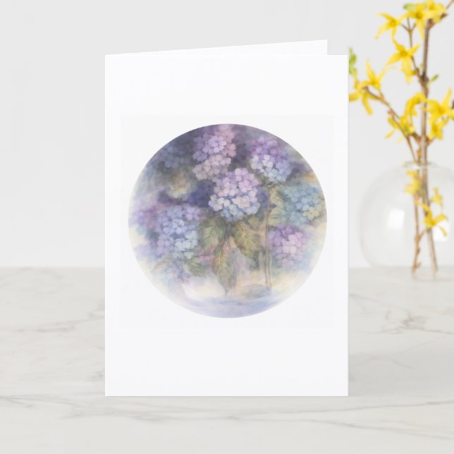 Hydrangea Blank Card | Elegant Floral Note Karte (Gelbe Blume)