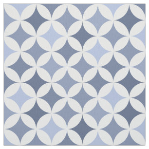 Hydrangea-blaues geometrisches Hypocycloid Muster Stoff