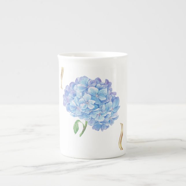 Hydrangea Bloom – Vintage Botanical Flower  Prozellantasse (Vorderseite)