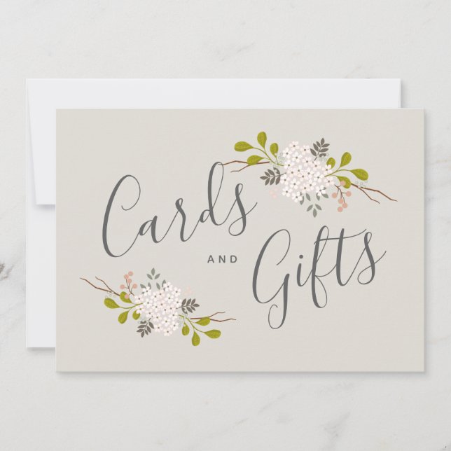 Hydrangea Blooms Botanische Hochzeitsgeschenk Tafe Einladung (Vorderseite)