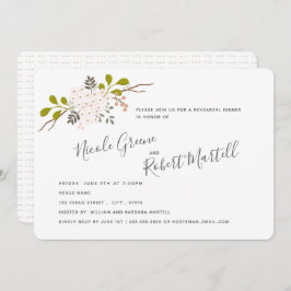 Hydrangea Blooms Botanische Probe Abendessen Einladung