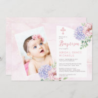 Hydrangea Blooms Girl Baby Foto Taufe