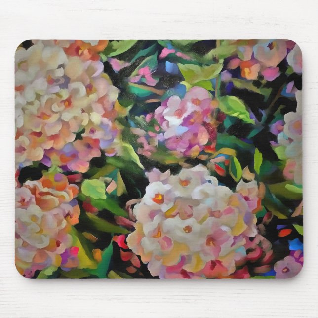 Hydrangea Blossom Dekorative Blumenart Rosa Mousepad (Vorne)